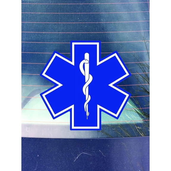 emt star of life vinyl decal sticker | cars trucks vans walls laptops cups | printed | 5.5 inches | kcd957