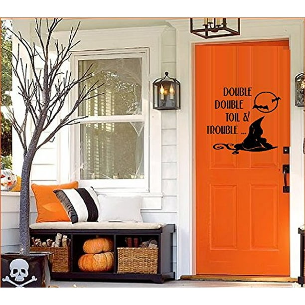 HALLOWEEN DECOR DOUBLE DOUBLE TOIL IN TROUBLE HALLOWEEN WALL OR