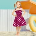 thumbnail image 3 of Cute Dresses for Kids Spaghetti Straps Princess Sundress Polka Dots Print Casual Tie Shoulder Sleeveless Smocked Beach Holiday Dresses 1-6T New Pinky 2T, 3 of 5