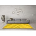 thumbnail image 3 of Ahgly Company Indoor Square Abstract Yellow Contemporary Area Rugs, 6' Square, 3 of 4