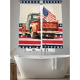 thumbnail image 5 of Independence Day Sheer Curtains 2 Panels Set Five-Pointed Stars Frame U. S. Flag Retro Truck Sheer Window Curtains Light Filtering Rod Pocket Voile Drapes for Bedroom Living Room 52"x63", 5 of 9