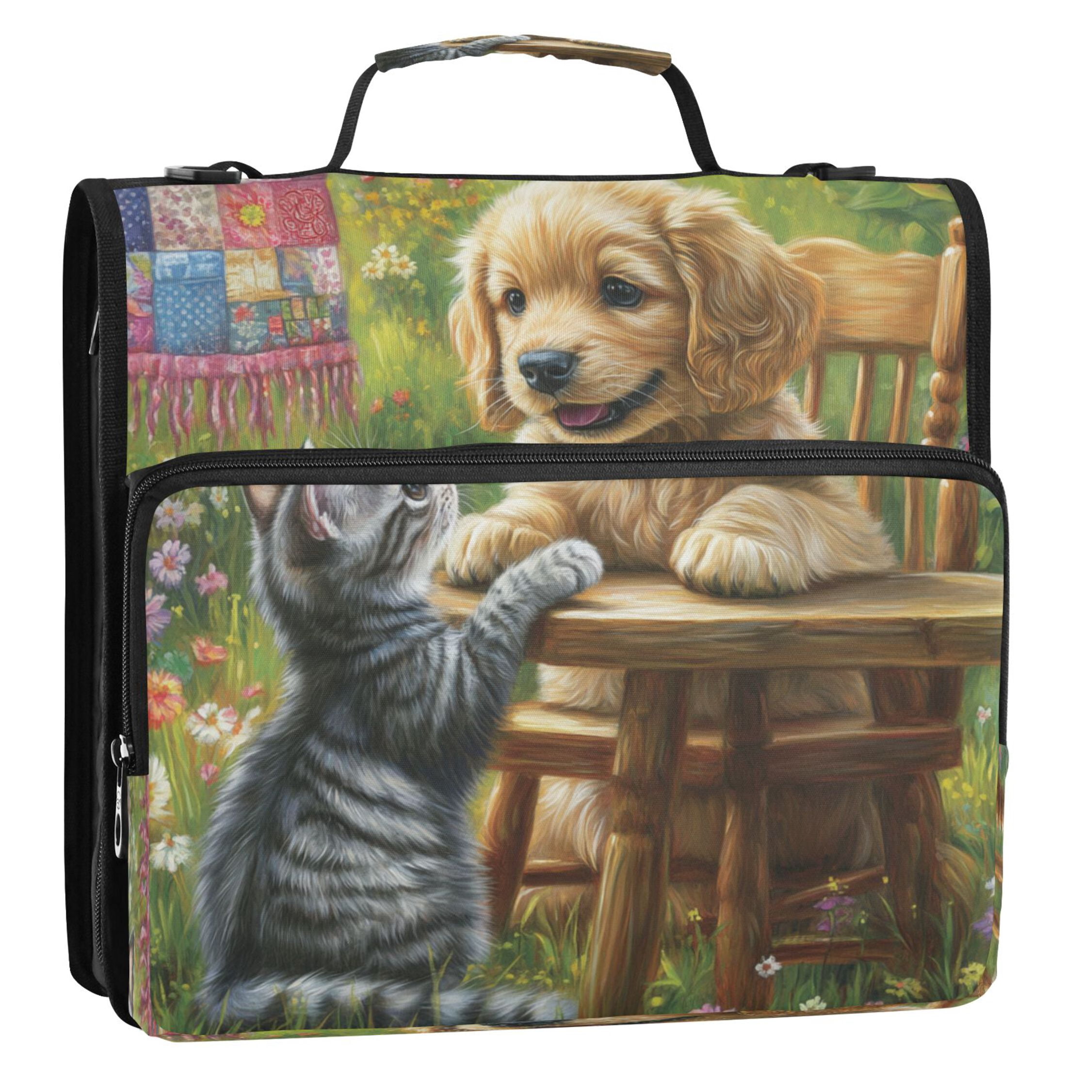 YAZAOO Zipper Binder trapper keeper Documents Organized Design Playful Pals Printed