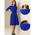 thumbnail image 2 of DARING DIVA Elegant Boat Neck Wear to Work Dress XS Royal Blue, 2 of 5