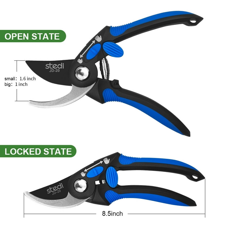 Stedi 8-inch Scissors Heavy Duty, Multipurpose Scissors, Stainless Steel  Blade, with Small Serrations and Protective Cover, Comfortable Non-Slip