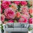 thumbnail image 4 of Shiartex Floral Tapestry Red Flowers Pattern Wall Hanging Tapestry Decor for Wedding Valentine's Day Mother's Day Newborn Girls Birthday Tea Party Decoration Background Studio Props Painting, 4 of 6