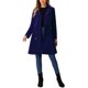 thumbnail image 2 of Abrigo de terciopelo A-Line para mujer Inspire Chic, de doble botonadura, con cuello alto, abrigo de invierno de longitud media, XS, azul oscuro, 2 of 6