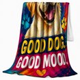 thumbnail image 2 of Good Dog Good Mood Pop Art Golden Retriever, Playful Pet Portrait Pattern, Warm Flannel Blanket for Living Room and Bedroom, Dog Lovers Just Because Gift, Pet Lover Home Decor, 2 of 9