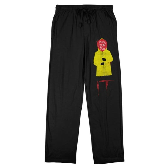 It Movie 2017 You'll Float Too Men's Black Sleep Pajama Pants-XL
