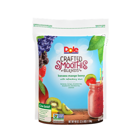 UPC 071202003038 product image for Dole Crafted Smoothie Blends Banana, Mango, Berry & Kiwi, 40 oz. Frozen Fruit | upcitemdb.com