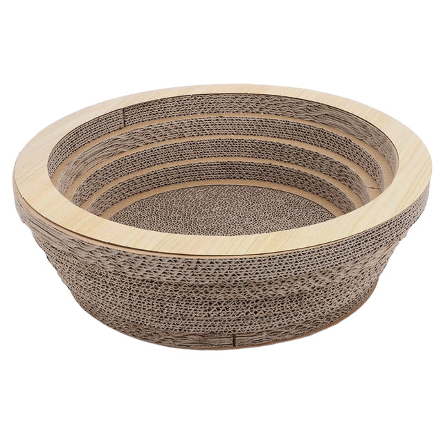 Cat Scratcher Cardboard 2 in 1 Cat Scratcher Bowl Round Snuggle Rest Corrugated Cat Scratcher for Grinding Claw