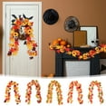 thumbnail image 4 of PureCasa Artificial Maple Leaf Pumpkin Vine 5.7ft with 36 Heads, Hanging Rattan Wreath Garland Plastic Fake Plants Pendants, Welcome Home Decoration for Thanksgiving Holiday, 1PC, D, 68.9", 4 of 4