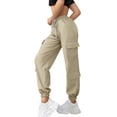 thumbnail image 7 of Endives Cargo Pants For Women Baggy Wide Leg Pant High Waisted Joggers Athletic Trousers Cuffed Pants With Pockets Beige, 7 of 7