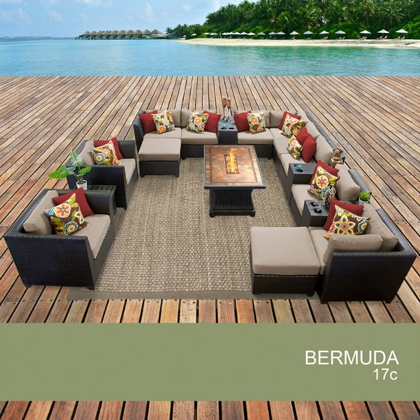 Bermuda 17 Piece Outdoor Wicker Patio Furniture Set 17c Com Bermuda 17 Piece Outdoor Wicker Patio, Bermuda Patio Furniture Reviews