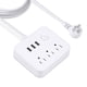 thumbnail image 2 of Regleta de enchufes múltiple con 3 tomas de corriente alterna y 3 puertos USB – Regleta compacta de viaje para el hogar, la oficina y el hotel, protector contra sobretensiones con cable largo, 2 of 6