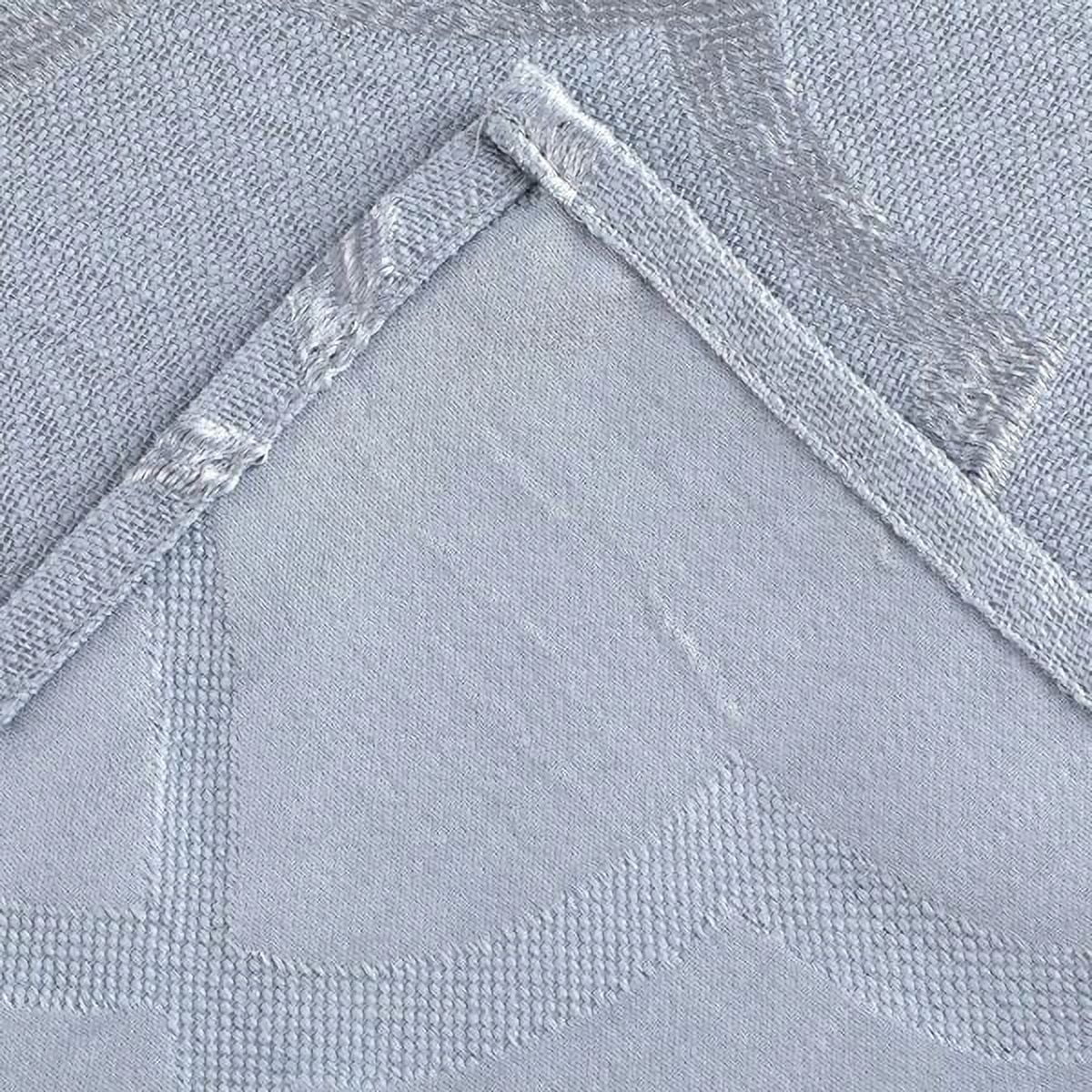 Dainty Home Carly SilverContemporary intricate Textured Embossed Weaved Geometric Cotton Feel Designed Shower Curtain 70" x 72"