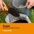 thumbnail image 6 of Fiskars 3-in-1 Gardening Tools - Trowel, Transplanter, Cultivator for Gardening - Lawn and Garden - Black/Orange, 6 of 8