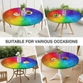 thumbnail image 7 of Colorful Tie Dye Pattern Round Fitted Tablecloth with Elastic Edge,Dining Table Cover Waterproof,Outdoor Round Tablecloth for Camping,Dining,Indoor and Outdoor, 7 of 7
