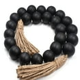 thumbnail image 2 of Large Wood Bead Garland Decorative Beads with Tassels, 49.2" Long Wooden Beads Garland, Coffee Table Decor, Perfect Boho Farmhouse Bookshelf Mantel Tray Centerpiece Ornament, 2 of 5