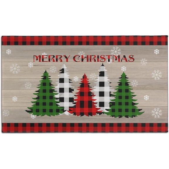 Boilopp Home Christmas Doormat Outdoor Entrance Non-Slip Christmas Front Door Mat Xmas Decorative Washable Winter Holiday Welcome Doormat 17"x30" Merry Christmas Decor for Indoor Outdoor