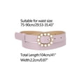 thumbnail image 3 of INSPIRE CHIC Womens Pearl Waistband Skinny Leather Adjustable Pin Buckle Belt for Jeans Dresses Pants 75-90cm/29.53"-35.43" Light Purple, 3 of 4