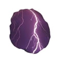 thumbnail image 2 of Kdxio Thunderstorm Violet Purple Print Shower Cap for Women,Elastic and Reusable,Double Waterproof Layers Bathing Hat, 2 of 9