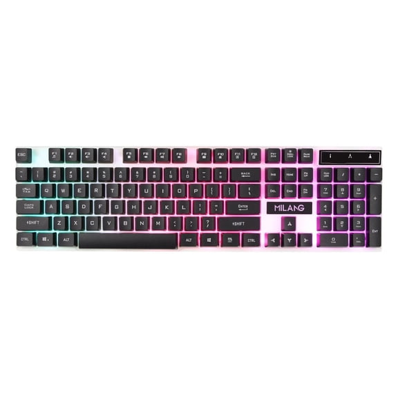 Teclado mecánico para juegos con retroiluminación LED RGB de 800/1200/1600 DPI, compacto, 104 teclas Teclado negro
