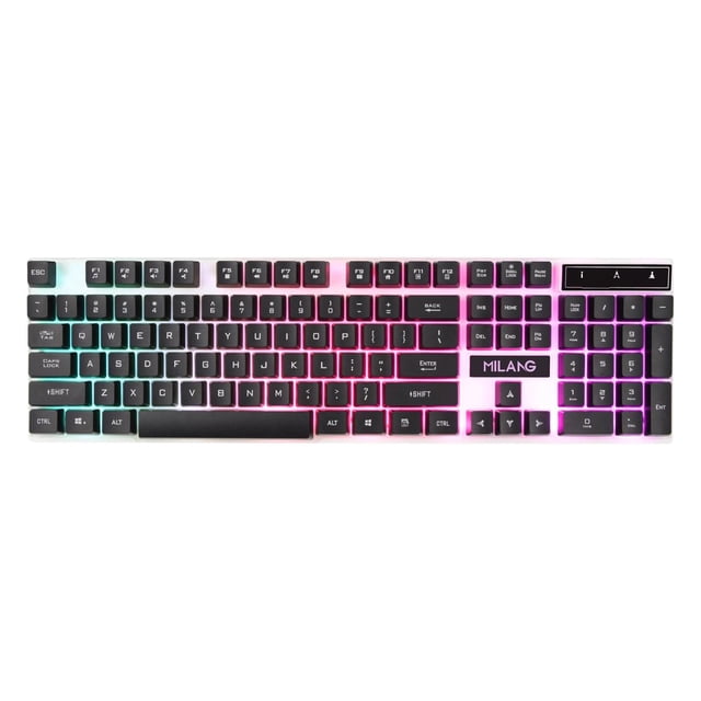 Teclado mecánico para juegos jinwen 800/1200/1600 DPI RGB 104 teclas negro