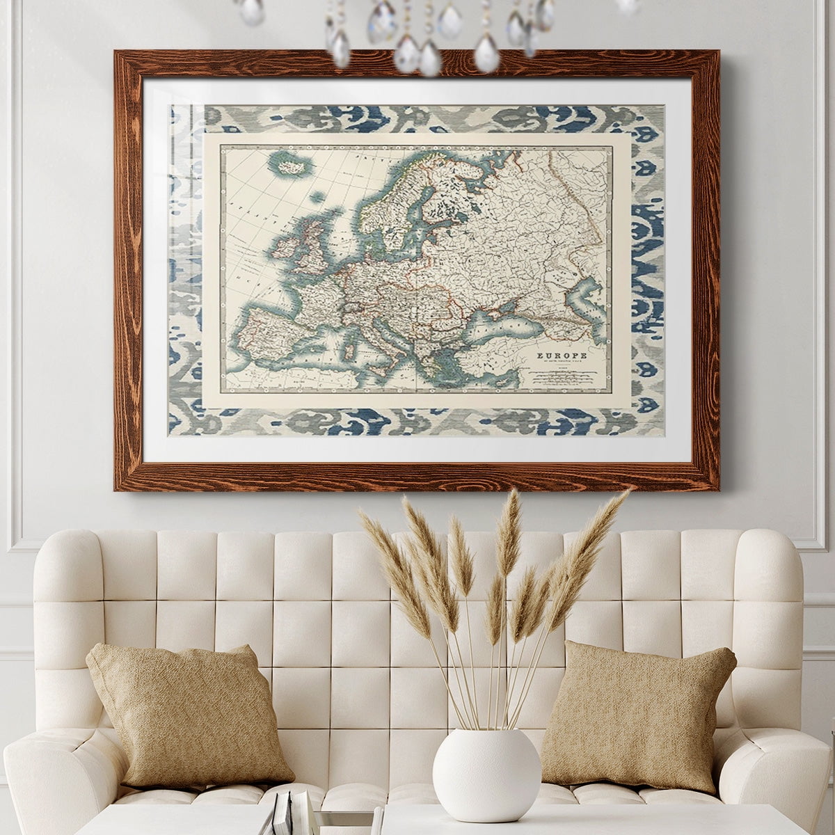 Bordered Map of Europe-Premium Framed Print - Ready to Hang