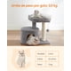 thumbnail image 2 of FEANDREA Árbol para Gatos, Torre para Gatos con Postes rascadores Cubiertos de sisal, Cama para Gatos y Cueva, condominio para Gatos de Interior, 19.3 x 12.6 x 19.1 Pulgadas, Gris Claro, 2 of 5