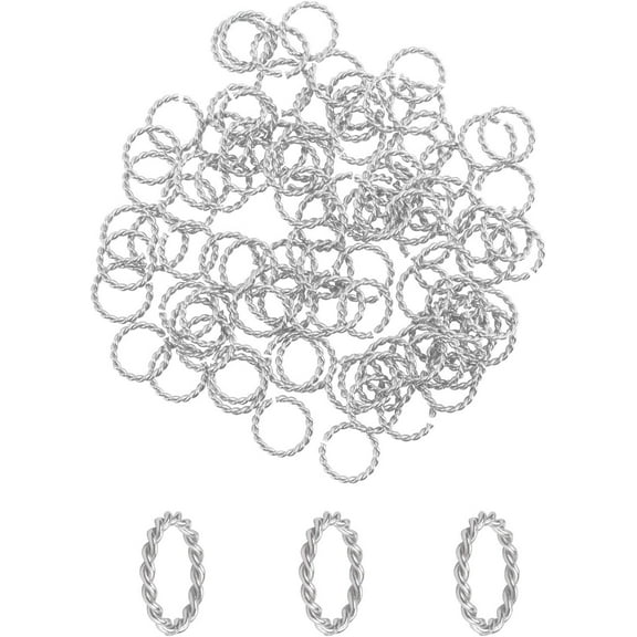 100 pc 100pcs 304 Stainless Steel Close but Unsoldered Jump Rings Open Jump Rings Twisted Connector Rings for Necklace DIY Jewelry Making 12x1.5mm