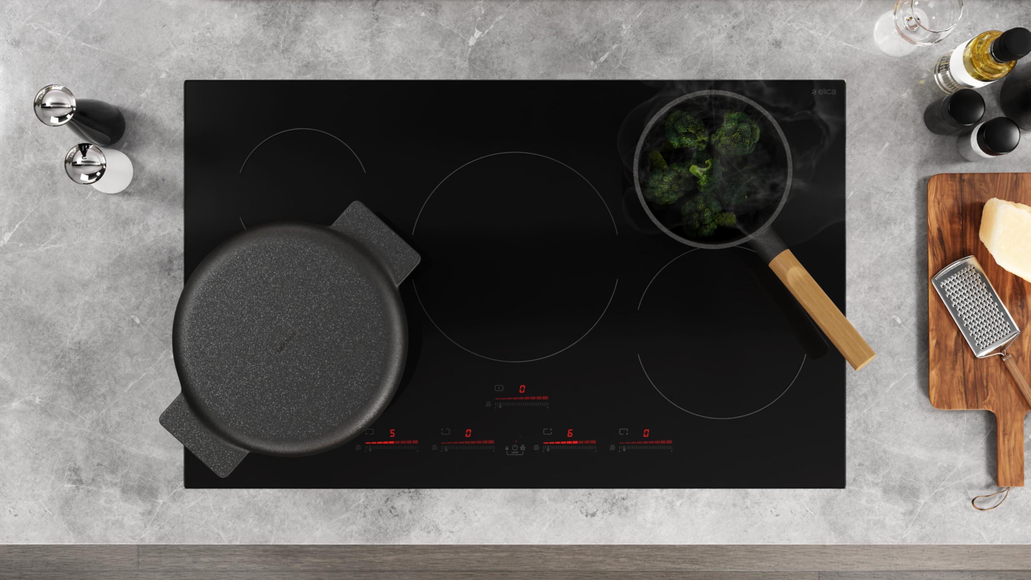 Elica Eiv536 Volta Series 36" Wide 5 Burner Induction Cooktop - Black