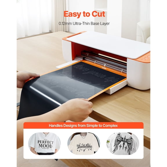 Heat Transfer Vinyl,12 inx50 ft,Glossy Black HTV Iron on Vinyl Roll,Easy to Cut&Weed,Strong Adhesion,Compatible with Cutting Machines,for Various Materials,T-shirts,Pillows,Hats
