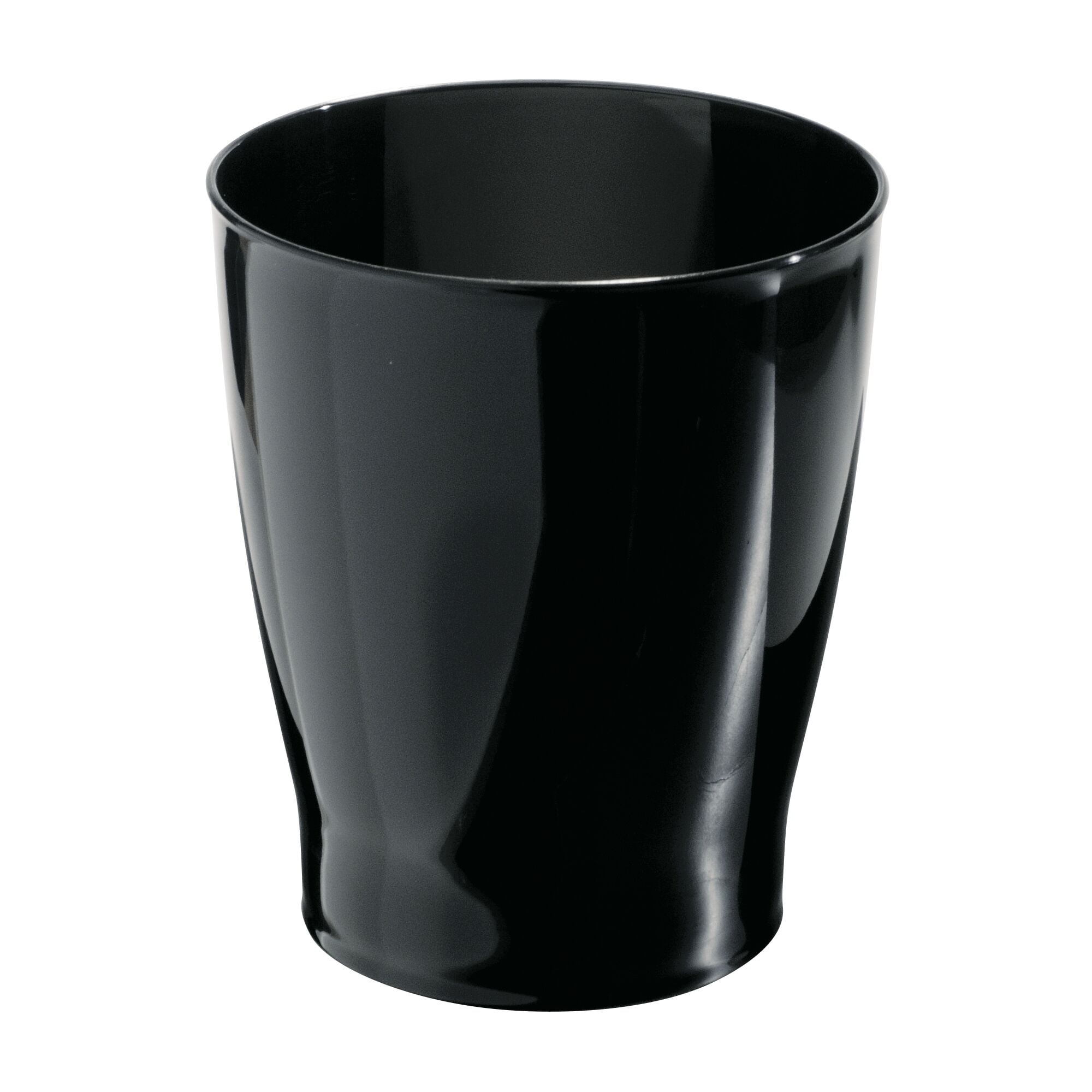 mDesign Small Round Bathroom 1.25 Gal. Trash Can Wastebasket, Black
