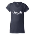 thumbnail image 2 of Wild Bobby Chosen 1 Peter 2:9 Inspirational/Christian Women Standard V-Neck Tee, Navy, Medium, 2 of 5