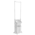 thumbnail image 3 of White Laundry Hamper Basket Sorter Wash Clothes Storage Organizer Rolling Rack Shelf Dirty Clothes Laundry Basket 17.3*13*68.5in, 3 of 15