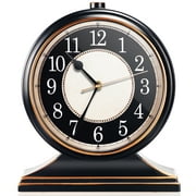 AYRELY Silent-Non-Ticking Vintage Desk Clock with 10-inch Dial for Home Dcor (Black)