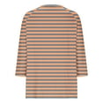 thumbnail image 3 of Cilsoka Women's 3/4 Length Sleeve Tops Dressy Henley Button Striped V Neck Raglan T Shirts Trendy Summer Casual Loose Fit Work Blouse, 3 of 6