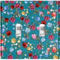 thumbnail image 1 of Metal Light Switch Plate Outlet Cover Colorful Floral Garden Wallpaper Teal ROS036, 1 of 13