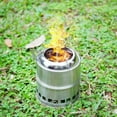 thumbnail image 5 of cpengpj Outdoor Stainless Steel Wood Burning Camping Stove, Portable Folding Stove for Backpacking, Picnic and Hiking, Lightweight Detachable Design with Efficient Burn, Low Smoke, Multi-Fuel Use, 5 of 9