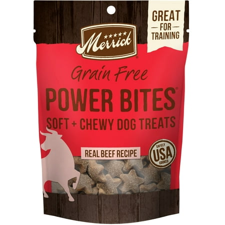 UPC: 0022808785132 | Merrick Power Bites Natural Soft And Chewy Real Meat Dog Treats Grain Free Snack With Real Beef Recipe 6 oz. Bag