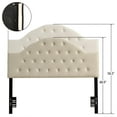 thumbnail image 3 of Zimtown Tufted Velvet Upholstered Headboard Channel, Full Size Bed Adjusted Height 46-56 inch, Cream, 3 of 20