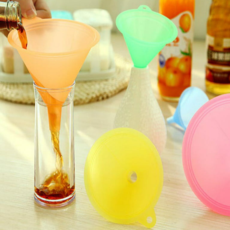 5pcs Various Sizes Plastic Funnel Set, Multipurpose Wide Mouth Funnel,  Rainbow Colours Kitchen Funnel Set Suitable for a Variety of bottles, Cans  from