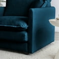 thumbnail image 3 of Solid Wood Frame Blue Sofa Set / Easy Assembly for Quick Setup, 3 of 6