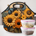 thumbnail image 6 of Herdesigns Sunflower Butterfly Insulated Neoprene Lunch Bag for Women Men Lunch Box Washable Reusable Lunch Tote Lightweight Lunch Handbag for Work Outdoor Picnic, 6 of 7