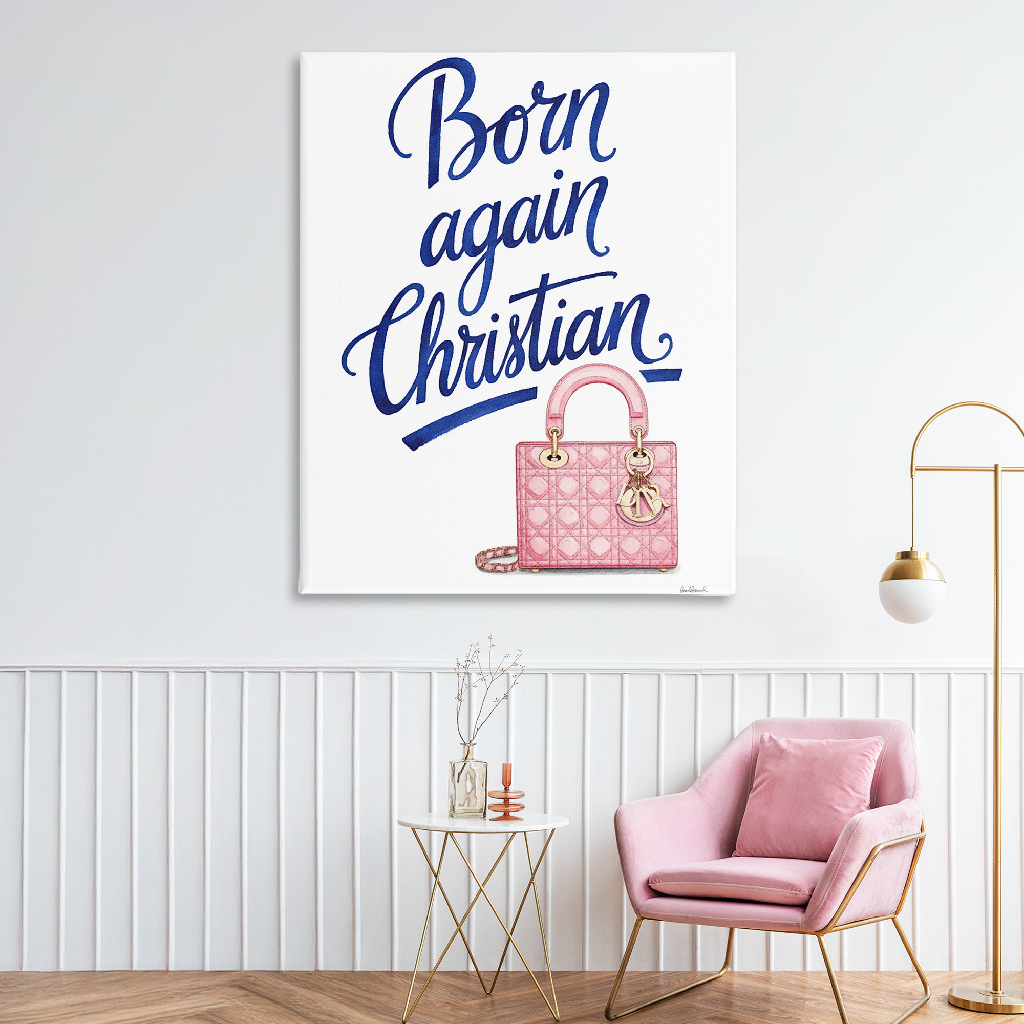 Glam Born Again Christian Canvas Wall Art, design by Amanda Greenwood