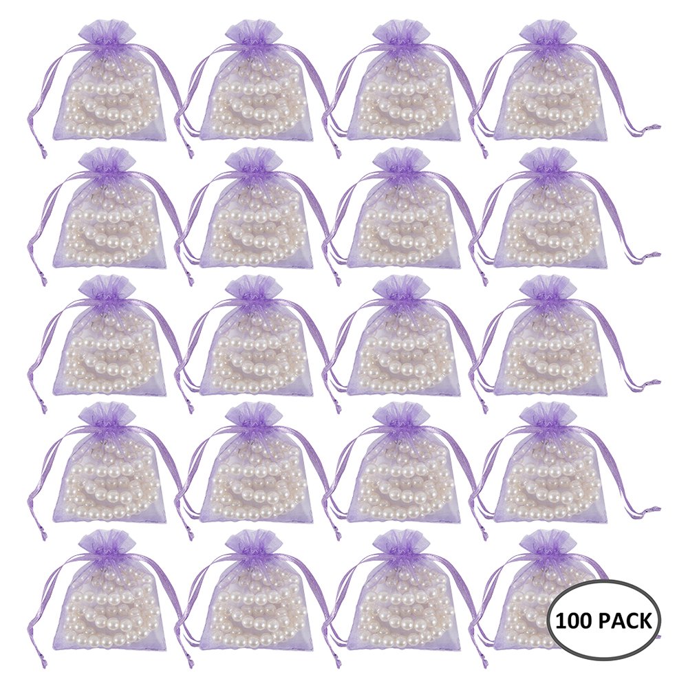 Harupink 100PCS Small Organza Favour Pouches Gift Bag Voile Net Bags