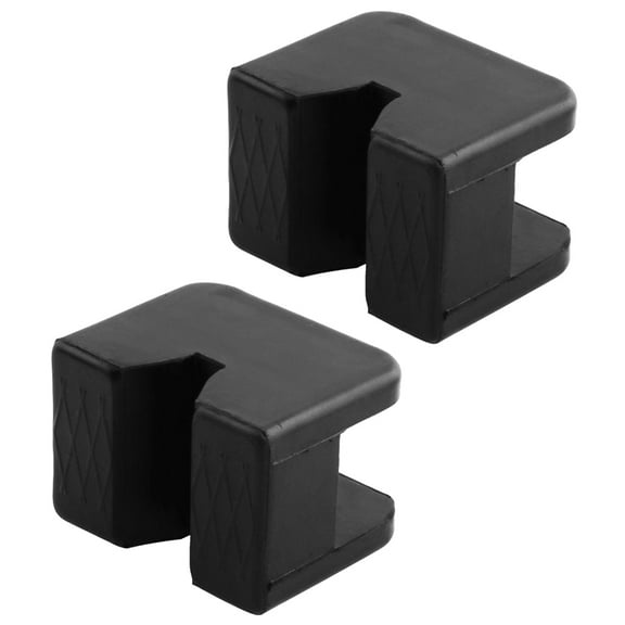 2PCS Universal Jack Rubber Cover with Slotted Frame Stand Support Sleeve Black