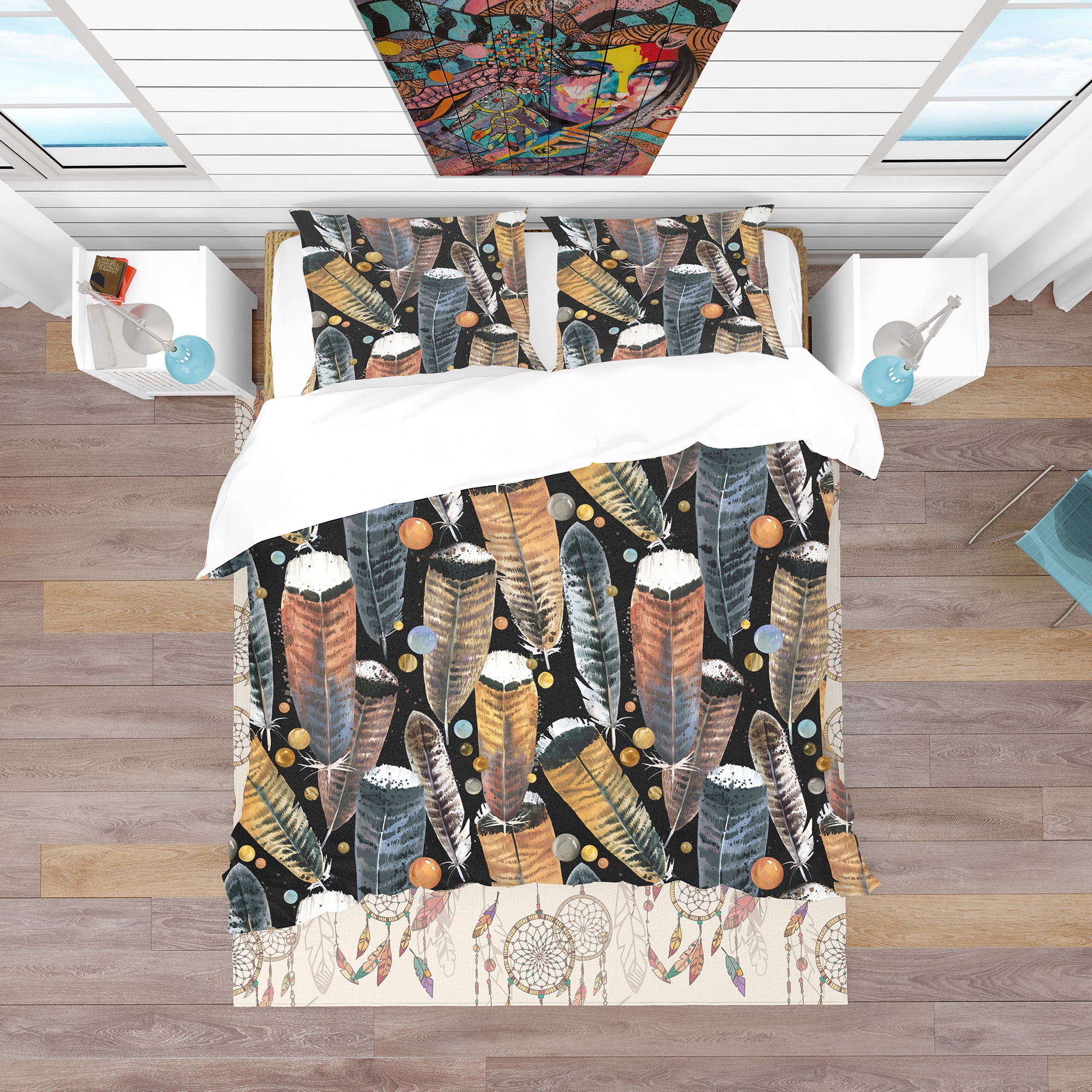Designart 'Feathers Pattern' Southwestern Duvet Cover Set