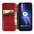 thumbnail image 5 of Étui pour Motorola MOTO One Fusion Plus, Portefeuille à Rabat Magnétique Protecteur - Rouge, 5 of 5