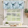 thumbnail image 2 of Coastal Whale Curtain Valances for Windows, Kitchen Valance Window Treatments Panel 2 Pack, Nautical Ocean Shells Seaweed Coral Rod Pocket Short Curtains for Bathroom Bedroom 42 x 18 Inch, 2 of 8
